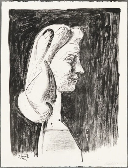 Pablo Picasso Lithograph, Grand Profil (Large Profile), 1947