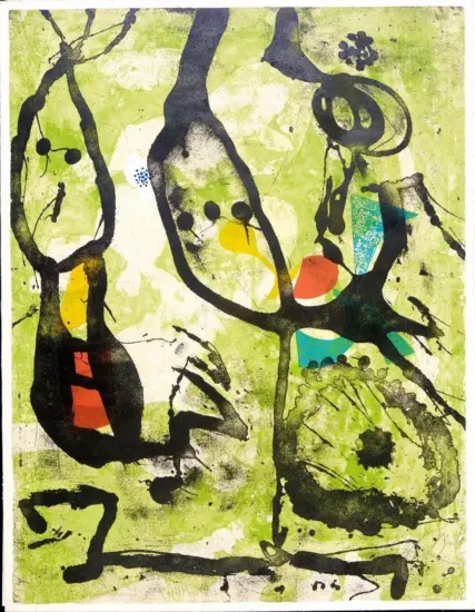 Joan Miró Etching, Grans Rupestres IV (Large Cave Paintings IV), 1979