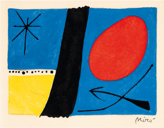 Joan Miró Engraving, Greeting Card for 1971 from the Fequet-Baudier Printing Shop, 1970