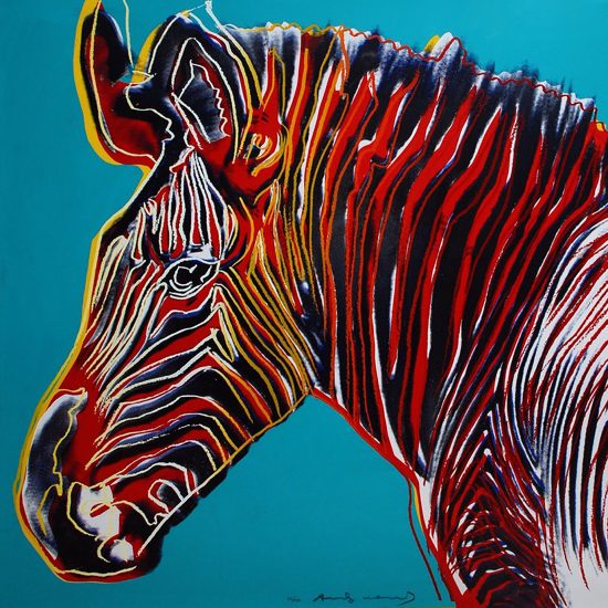 Andy Warhol Screen Print, Grevy’s Zebra, Endangered Species Series, 1983