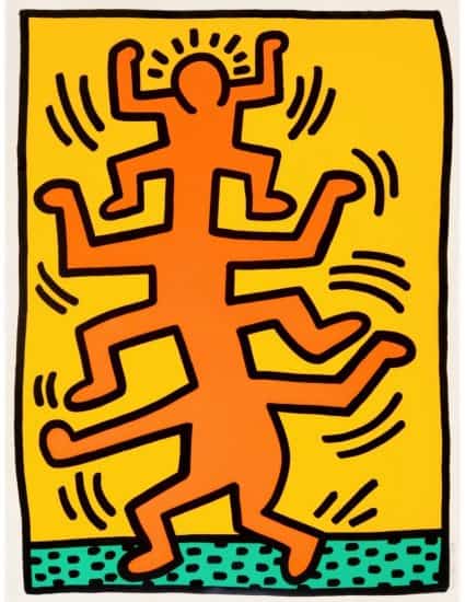 Keith Haring Screen Print, Growing (Plate 1), from the Growing Portfolio, 1988