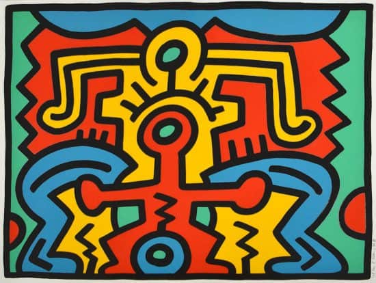 Keith Haring Screen Print, Growing (Plate 5), from the Growing Portfolio, 1988