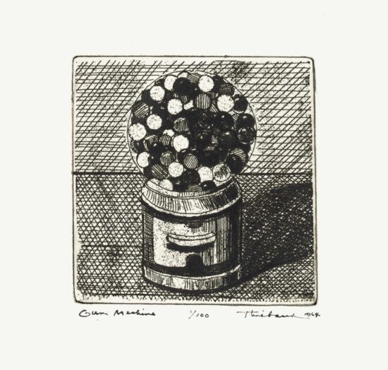 Wayne Thiebaud Etching, Gum Machine, 1964