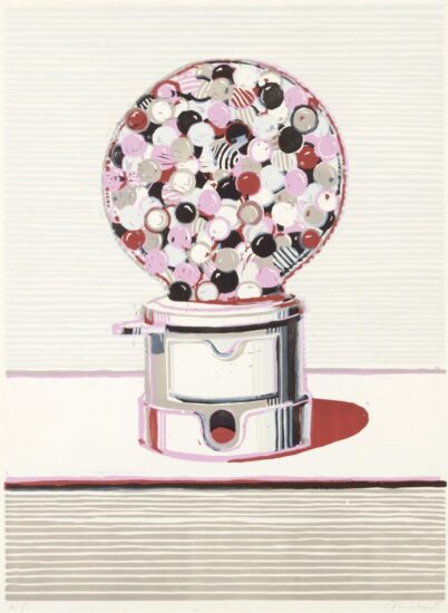 Wayne Thiebaud Linocut, Gumball Machine, from Seven Still Lifes and a Silver Landscape, 1971