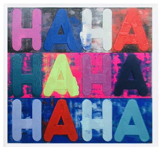 Mel Bochner Monoprint, Ha Ha Ha, Lifesize