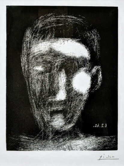Pablo Picasso Linocut, Head of a Boy, 1962