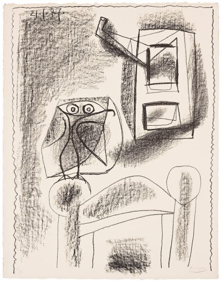 Pablo Picasso Lithograph, Hibou au Crayon (Owl in Crayon), 1947
