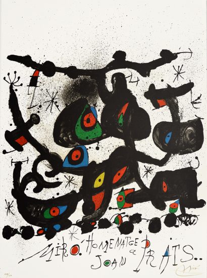 Joan Miró Lithograph, Homenatge a Joan Prats, 1971