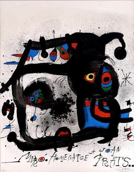 Joan Miró Lithograph, Homenatge a Joan Prats, 1972