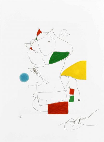 Joan Miró Aquatint, Hommage a San Lazzaro, Pl. 5, 1977