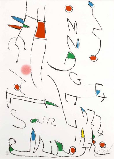 Joan Miró Etching, Hommage a San Lazzaro, Pl. 7, 1977