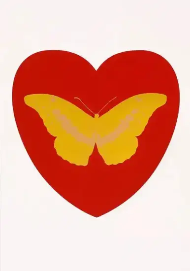 Damien Hirst Foil, I Love You (red, oriental gold, cool gold), 2015