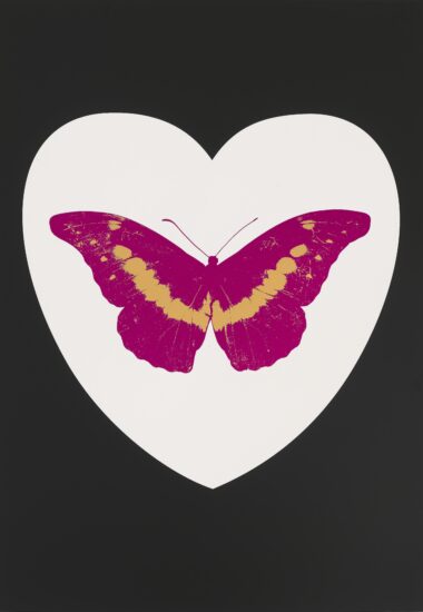 Damien Hirst Foil, I Love You (white, black, fuchsia, cool gold), 2015