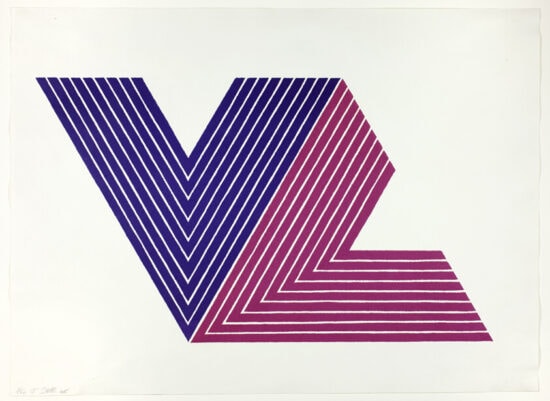 Frank Stella Lithograph, Ifafa I, from V Series, 1968