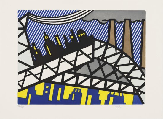 Roy Lichtenstein Etching and Aquatint, Illustration for "Bayonne en Entrant dans NYC", 1992