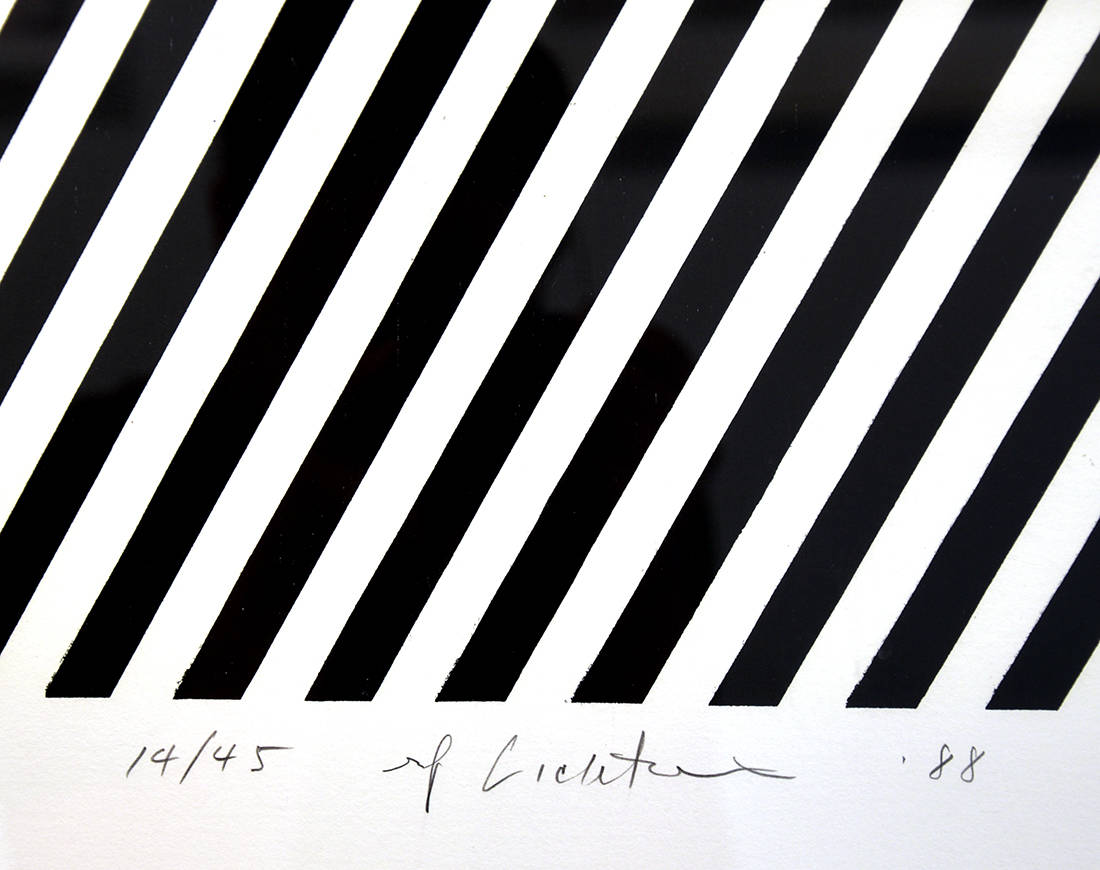 Roy Lichtenstein signature, Imperfect 67 5/8 in x 91 1/2 in, 1988