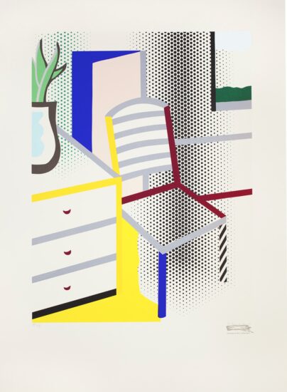 Roy Lichtenstein Screen Print, Interior with Chair, 1997