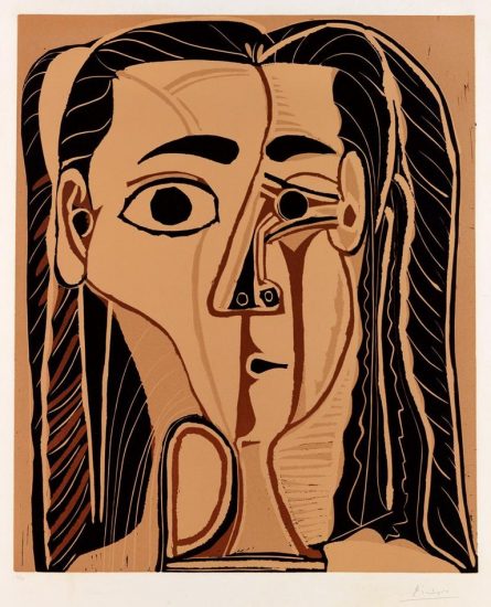 Pablo Picasso Artwork, Jacqueline au Bandeau de Face (Grand Tête de Femme), 1962