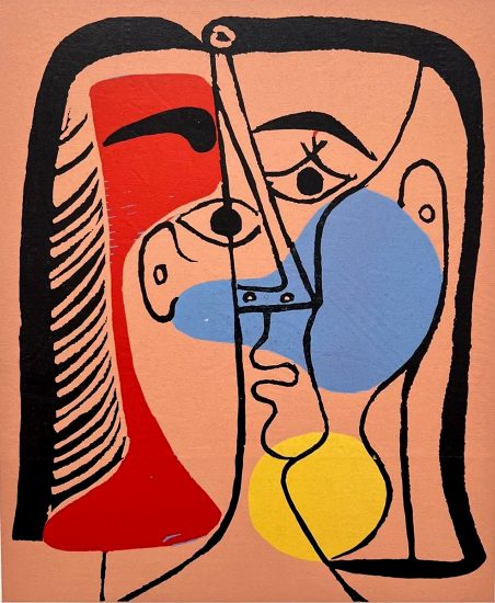 Pablo Picasso Linocut, Jacqueline au cheveux lisses (Grand Tête de Femme), 1962