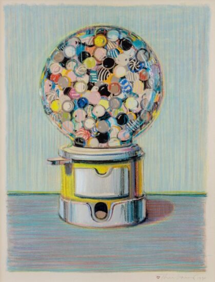 Wayne Thiebaud Linocut, Jawbreaker Machine, 1990-1997