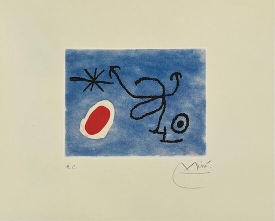 Joan Miró Etching and Aquatint, Joan and Pilar Miró's Greeting Card, 1966