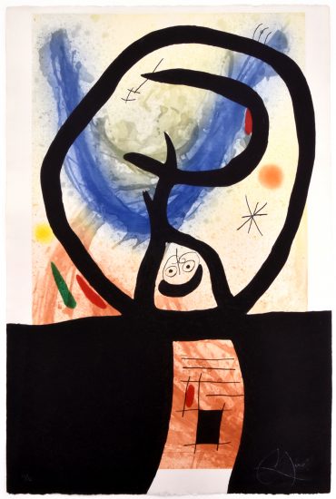 Joan Miró Etching, Joan Miro La Fronde (The Slingshot), 1969