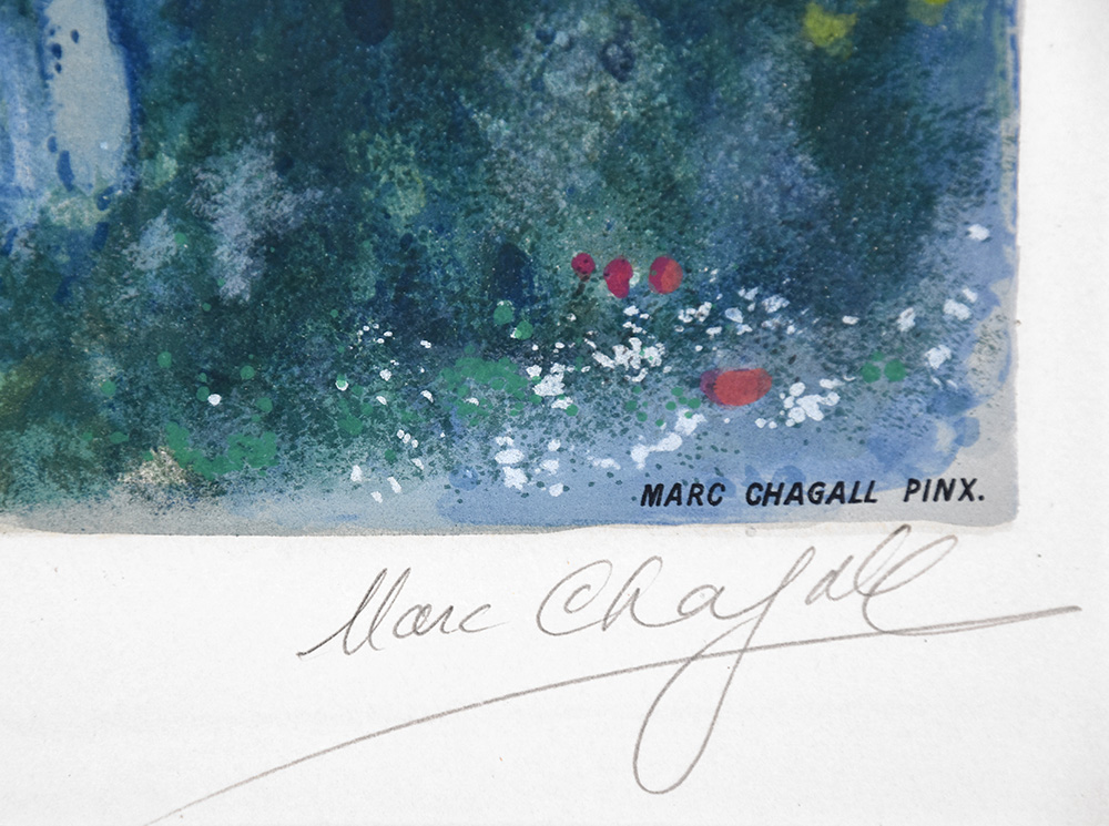 Marc Chagall signature, La Baie des Anges au Bouquet de Roses (Angel Bay with a Bouquet of Roses), 1967