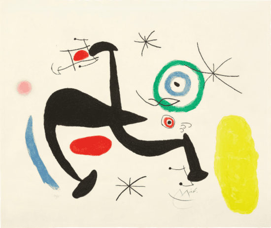 Joan Miró Etching Aquatint with Carborundum, La Biche Chantant la Tosca (The Deer Singing Tosca), 1969