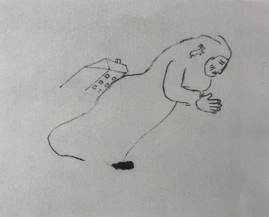 Marc Chagall Lithograph, La Femme en Marche (Woman walking), 1922-23