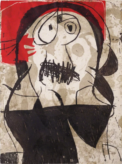 Joan Miró Etching, La Commedia dell'Arte VII (Art Comedy VII), 1979