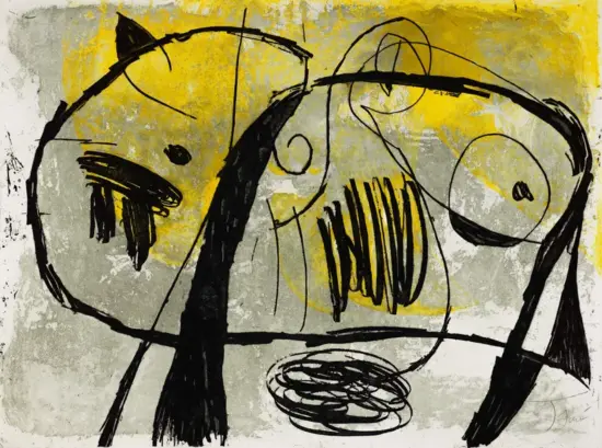 Joan Miró Etching, La Commedia dell'Arte V (Art Comedy V), 1979