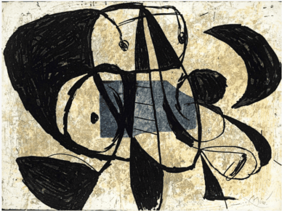 Joan Miró Etching, La Commedia dell'Arte VI (Art Comedy VI), 1979