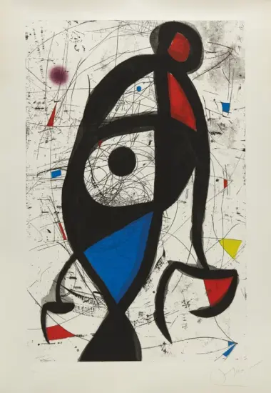 Joan Miró Etching and Aquatint, La Contre-Balancée (The Counterbalance), 1975