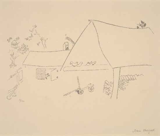 Marc Chagall Lithograph, La Ferme (The Farm), 1922-23