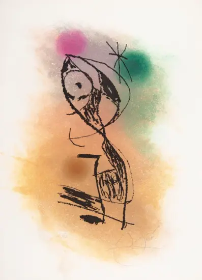 Joan Miró Etching and Aquatint, La Fine Mouche (The Wispy Fly), 1978