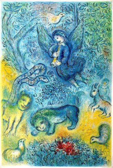 Marc Chagall Lithograph, La flûte enchantée (The Magic Flute), 1967
