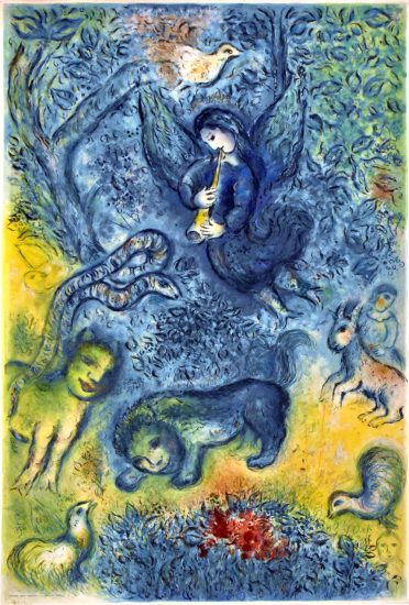 Marc Chagall Lithograph, La flûte enchantée (The Magic Flute), 1967