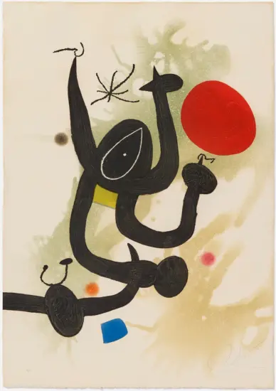 Joan Miró Etching and Aquatint, La Serpentine (The Serpentine), 1978