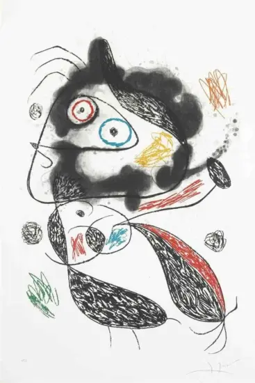 Joan Miró Etching, La Fugitive (The Fugitive), 1978