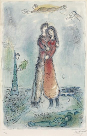 Marc Chagall Lithograph, La Joie (Joy), 1980