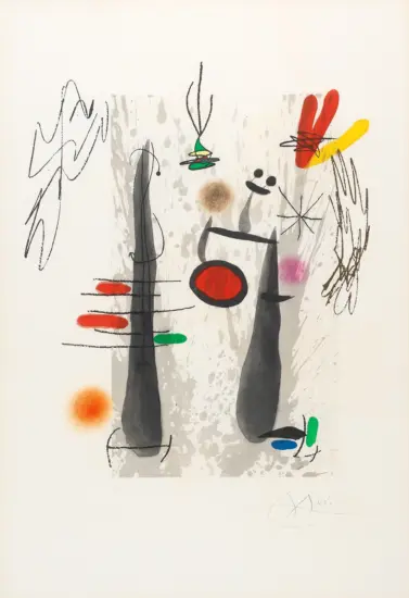 Joan Miró Etching and Aquatint, La Longue et L'Évaporée (The Long and the Evaporated), 1973