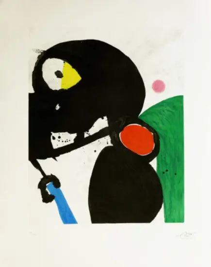 Joan Miró Aquatint, La Mangeuse de Crabes (The Woman Crab-Eater), from People of the Sea Series, 1981