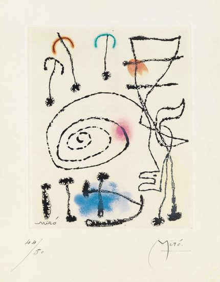 Joan Miró Aquatint, La mesure du temps (The Measure of Time), 1960