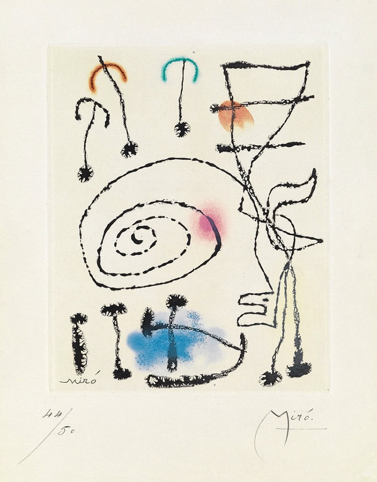 Joan Miro aquatint La mesure du temps (The Measure of Time), 1960 (image 1)
