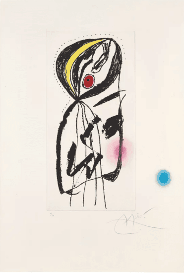 Joan Miró Etching and Aquatint, La Paludéenne (The Malarial), 1975