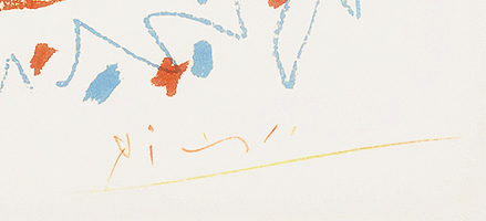 Pablo Picasso signature, La Petite Corrida (The Little Bullfight), 1957
