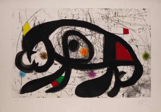 Joan Miró Etching and Aquatint, La Taupe Hilare (The Hilarious Mole), 1975