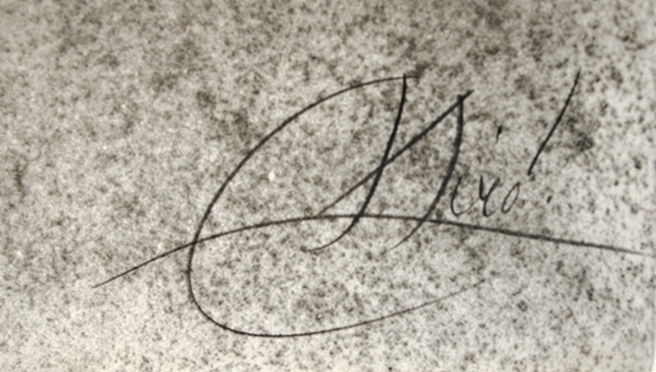 Joan Miró signature, La Traca I (Fireworks I), 1979