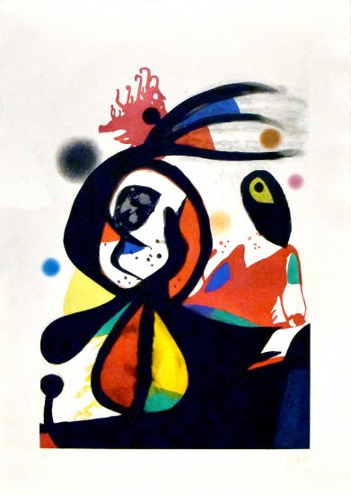Joan Miró Carborundum, L’Aigrette Rouge (The Red Egret), 1976