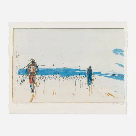 Wayne Thiebaud Screen Print, Landscape Figures, 1959